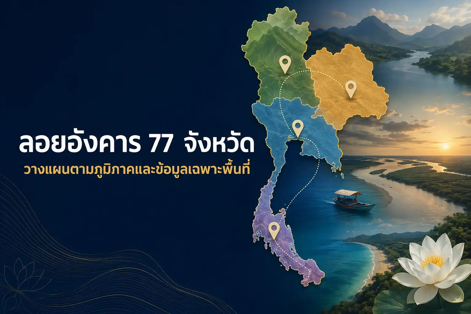 ลอยอังคาร 77 จังหวัด วางแผนตามภูมิภาคและข้อมูลเฉพาะพื้นที่