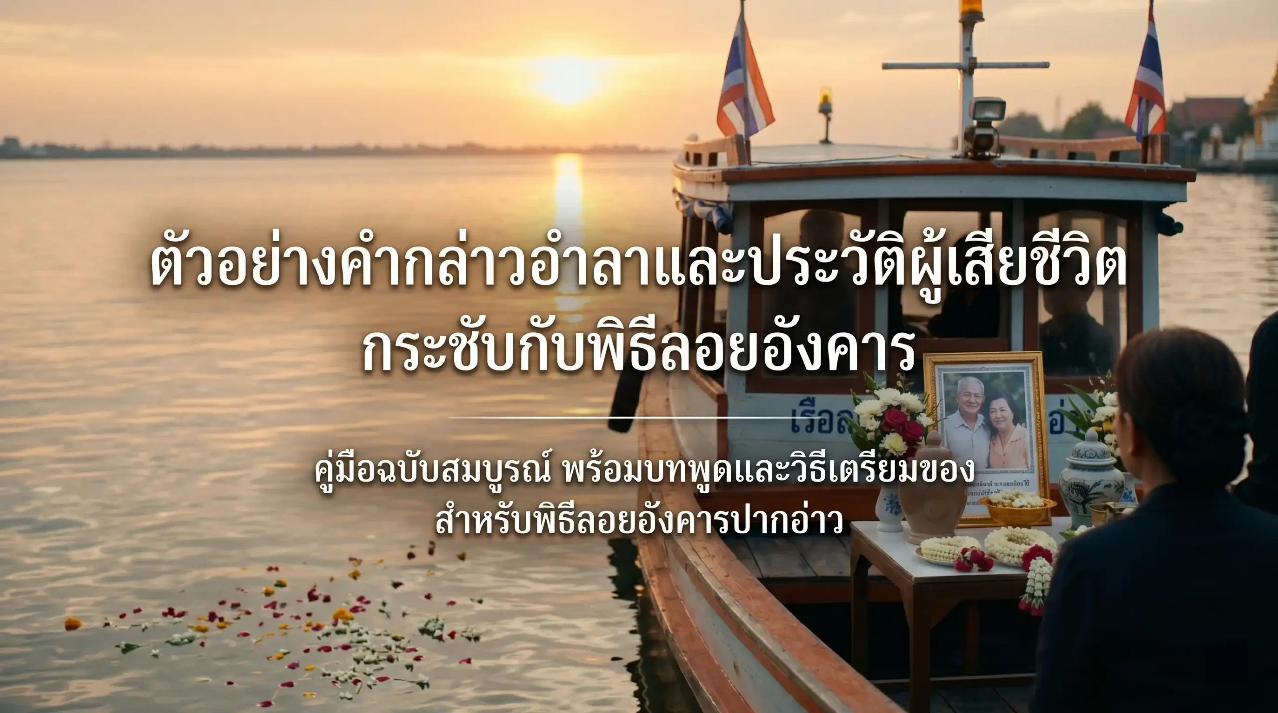 ตัวอย่างคำกล่าวอำลาและประวัติผู้เสียชีวิต กระชับกับพิธีลอยอังคาร