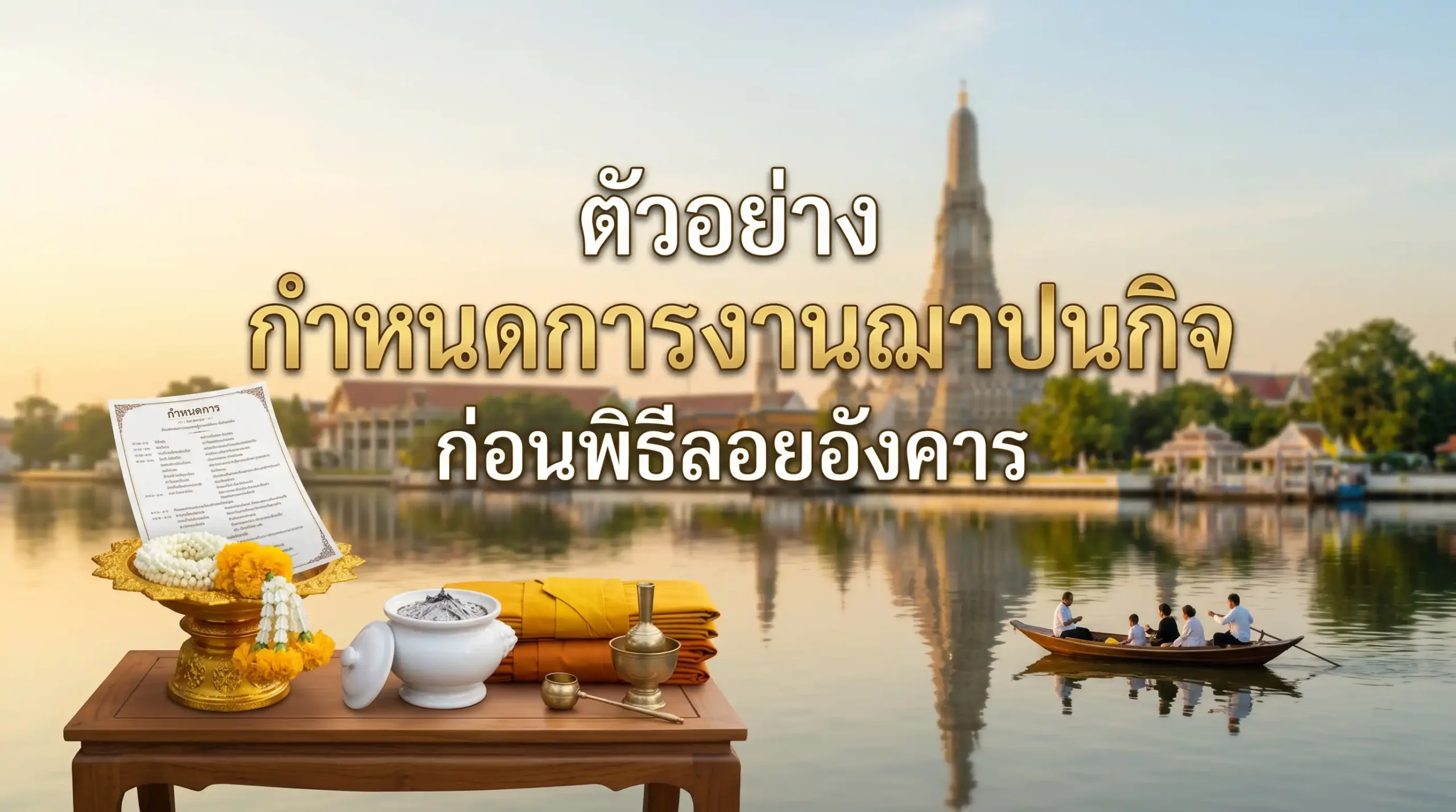 ตัวอย่าง กำหนดการงานฌาปนกิจ ก่อนพิธีลอยอังคาร