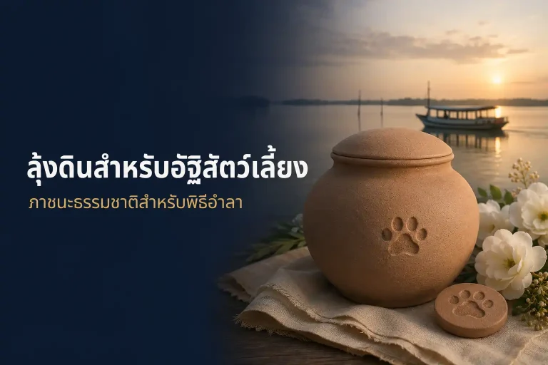 ลุ้งดินสำหรับอัฐิสัตว์เลี้ยง ภาชนะธรรมชาติสำหรับพิธีอำลา