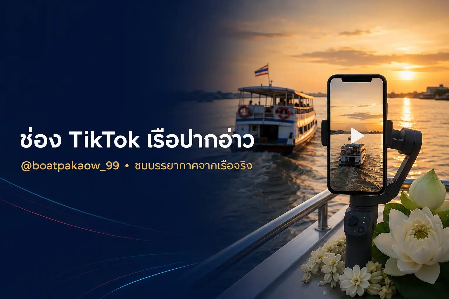 ช่อง TikTok เรือปากอ่าว @boatpakaow_99 ชมบรรยากาศจากเรือจริง